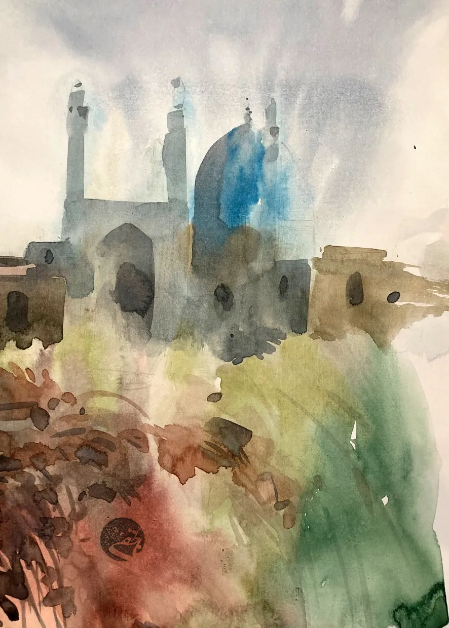 نقاشی آبرنگ 		آبرنگ روی مقوا